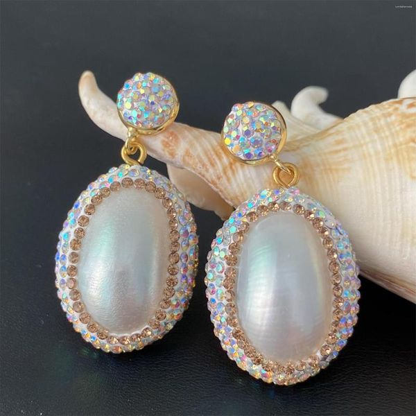 Brincos de bronzeamento de shell natural shell shell shreadies nobres de luxo moda clássica jóias elegantes de temperamento