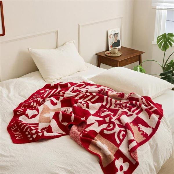 Coperte a maglia per letti divano geometrico di divano lancio per camera da letto coperta a scialle decorativo a scialle di campeggio da viaggio per campeggio