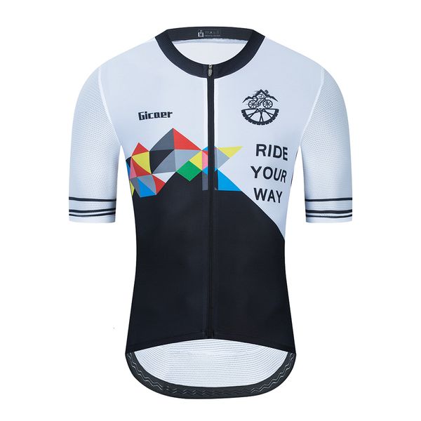 Camisas de ciclismo Tops Gicaer Cycling Jersey Men Pro Pro Short Sleeve Bike Racing Tops Summer Breathable Road Rout Roupas Maillot Ciclismo 230820