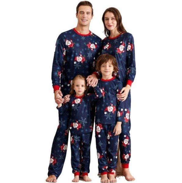 Yeni Tasarım Noel Baba Pijamaları Aile Noel Pijamalar Erkek Kız Kızlar Çocuklar Pijama Pijamalar Ebeveynleri Plajam55848548