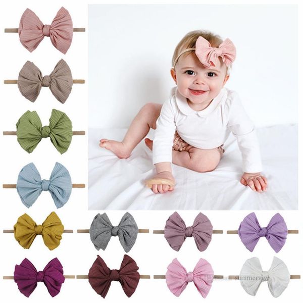 INS Baby Kids Double Bow Bands Cabeças Crianças Nylon Boutique Boutique Crianças Acessórios para Cabelos Estripados A7955247W