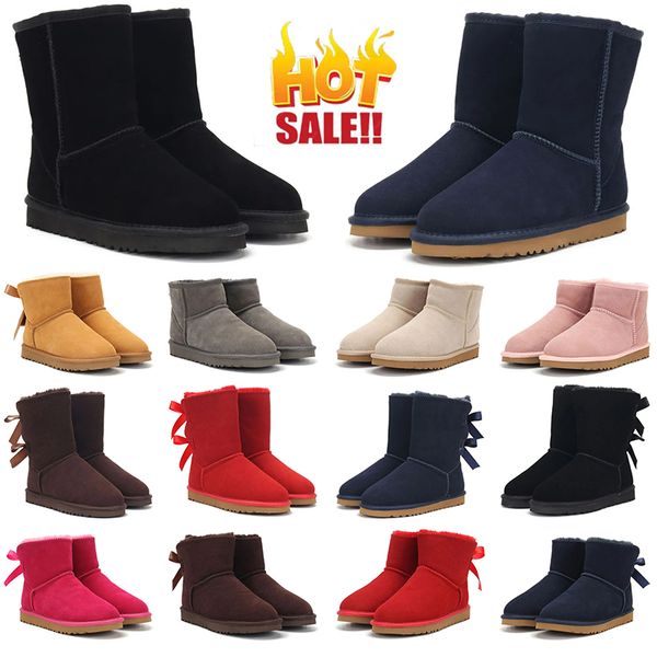 Tasman Mulheres Austrália Botas de Inverno Slides Tornozelo Bota de Neve Tazz Botas Chinelos Clássico Mini Tornozelo Meio Joelho Preto Rosa Marrom Botas de Algodão Sapatos 36-41