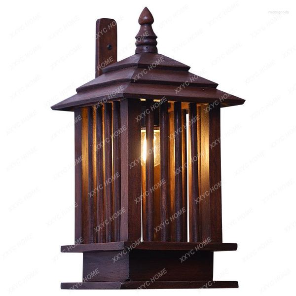 Wandlampe Südostasien Retro Courtyard Korridor Aisle Thailand Massives Holz Schlafzimmer Bett chinesische Stil Glühbirne