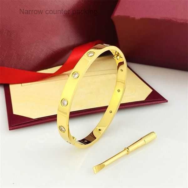 CA Designer -Armbänder für Frauen Luxus Gold Armband Mode Liebe Edelstahl Klassiker Herren Schmuck 2Narrow Counter Packing