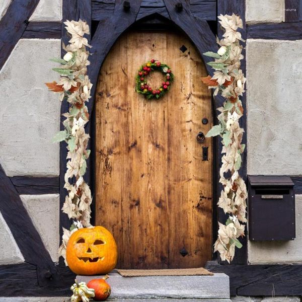 Dekorative Blumen einzigartiger Herbst weißer Ahorn Vine Harvest Dekor Design Rattan für Thanksgiving Halloween Herbst Bauernhaus