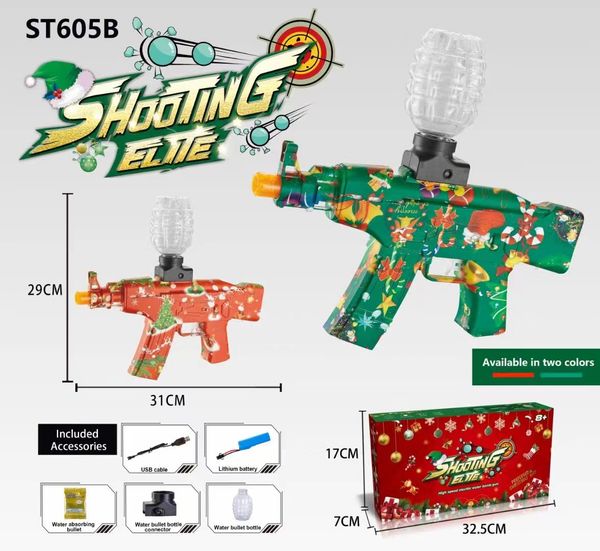 Горячая той игрушечное оружие новая рождественская тема Toys AK47/MP5 Gun Toy Gel Gel блеск стрельба CS Game Outdoor Boys