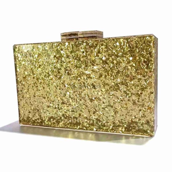Abendtaschen Luxusgold und Silber Pailletten Acrylabend Clutch -Taschen für Hochzeitsbeutel und Handtaschen HKD230821