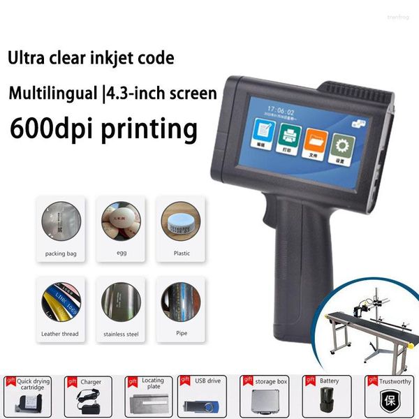 Stampante a getto d'inchiostro pignolo multilingue 600dpi Ultra-Clear Data di stampa Numero Batch QR Code Coding Machine