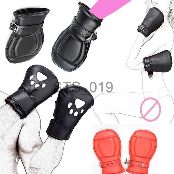 Andere Gesundheits Schönheitsgegenstände weiche gepolsterte Fausthandschuhs PU Leather Dog's Paw Faust Handschuh BDSM Bondage -Einschränkungen Handschuhe Fetisch Rollenspiel für Erwachsene Spiele x0821 x0821