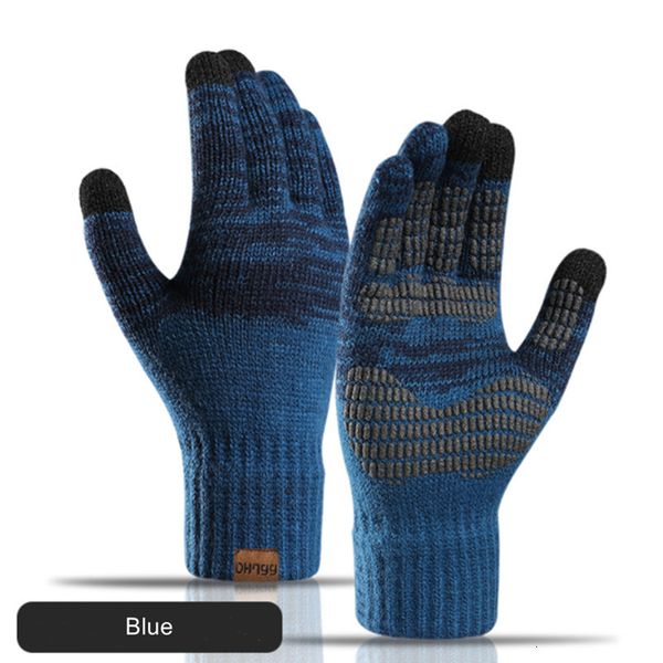 Sporthandschuhe Winter Warm Strickhandschuhe Männer Frauen Herbst und Winter dicker Farbversatz Druckdruckscreen Outdoor 230821