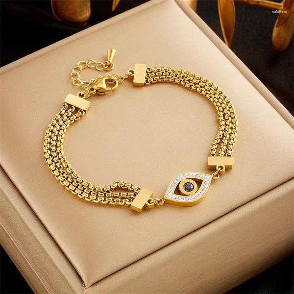 Link Armbänder Sita 316L Edelstahl Retro Augen Zauberarmband für Frauen Mode Goldfarbe Kette Juwely Party Geschenke