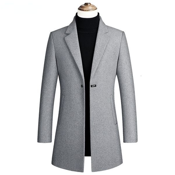 Masculino lã mistura homens longos jaquetas de inverno caxemira casacats de alta qualidade masculino casual 4xl 230818