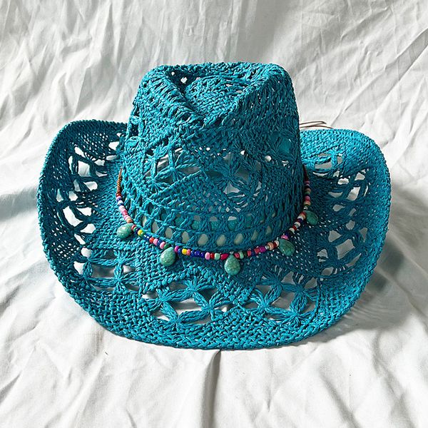 Weitkrempeln Hats Bucket Lake Blue Cowboy Strohhut Western Frühling Ritter Unisex Jazz Sommer gekrönt Sombrero Hombre 230821