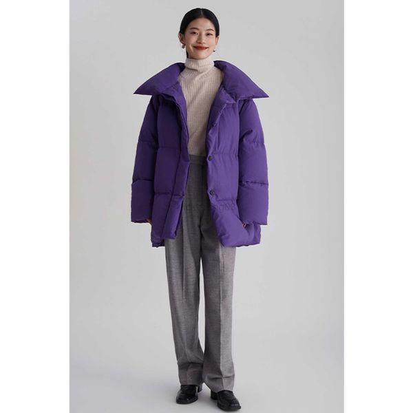 Women's Down Parkas Super VIP 2022 Winter Womens Purple Color Mid Long White Down Coats