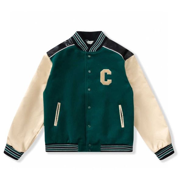 2023 giacca da design maschile uomini cappotti di volo jacke un uniforme da baseball lettera c ricamo in pelle in pelle chiusura perla esterna da uomo