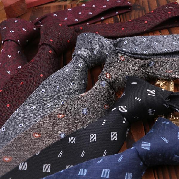 Bow Binds Business 7cm Polyester Baumwolle verwoben Herrenhand Jacquard Krawatte Accessoires Tägliches Wedding -Party Geschenkgroßhandel Großhandel