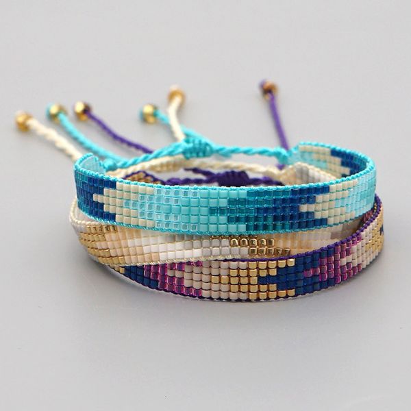 Braccialetti di fascino Braccialetti bohémien Etnic perline perline per perline per perline all'ingrosso di tipo geometrico gradiente colorato bracciale di gioielli fatti a mano 230821