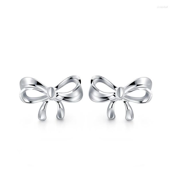 Orecchini per borchie Sen Serie Small Fresh Sweet Lovely Bow Bow Silver placcato