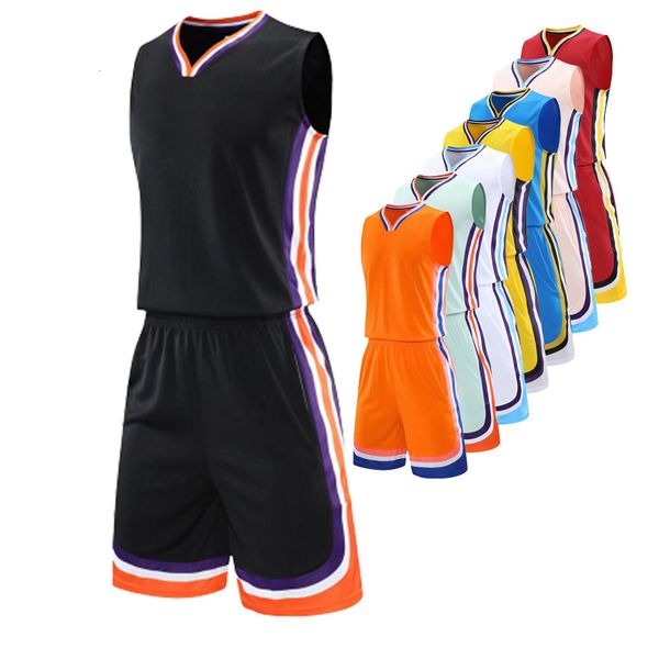 Наборы для бега Сублимационные заготовки на заказ Комплект баскетбольного трикотажа для мужчин Мальчики Дети Quickdry Team Профессиональная униформа Одежда больших размеров 230821