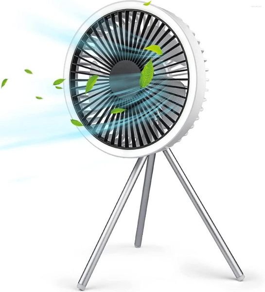 Dekoratif Figürinler 10000mAH USB Tripod Kamp Fan Power Bank Işığı Şarj Edilebilir Masaüstü Taşınabilir Sirkülatör Kablosuz Tavan