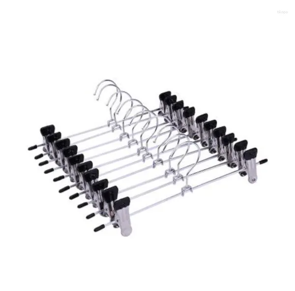 Cabides 10pcs multifuncionais calças de aço inoxidável clipe metal anti-esqui de panor