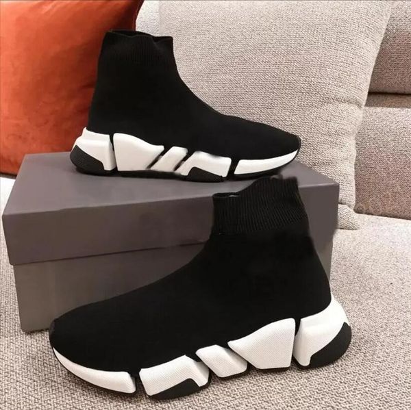 Erkek Kadınlar İçin En Kaliteli Hızlı Trainer Socks Ayakkabı Üçlü Siyah Beyaz Kırmızı Gri Ayakkabılar Moda Tasarımcı Spor Ayak Ayak Bileği Boot