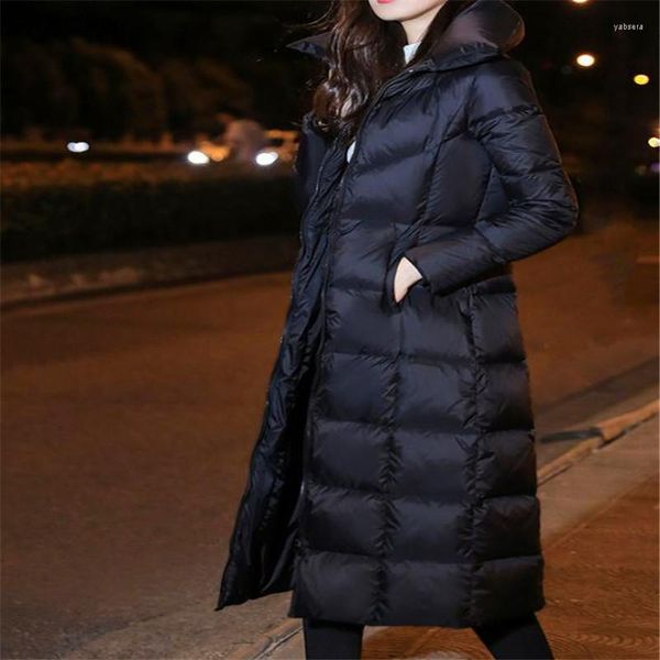 Frauen Trench Coats Winter Down Jacke Koreanische Baumwollkleidung Version Kapuze Long Super Mode warmer Mantel