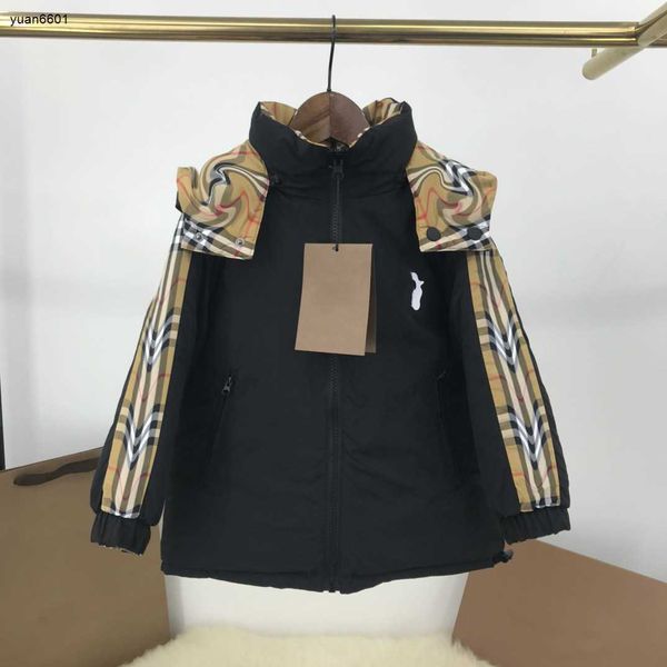 Designer de luxo Crianças Jackets Down Double-Sides Use Baby Winter Roupas Tamanho 110-160 cm Multi Color Plaid Printing Outwear