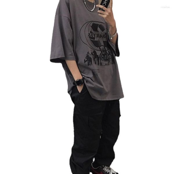 Magliette da uomo magliette da uomo y2k anime a maniche corte oversize t-hop hop harajuku goth high street top grafico