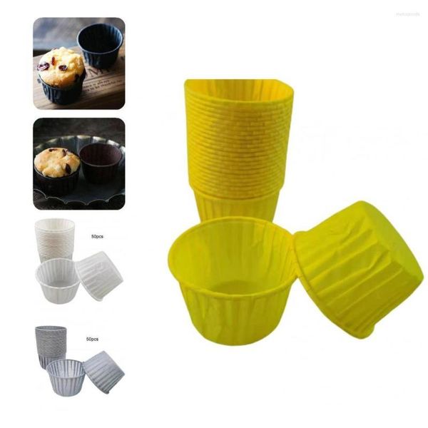 Moldes de cozimento 50pcs cupcake moderno copos anti-bastão de papel de muffin