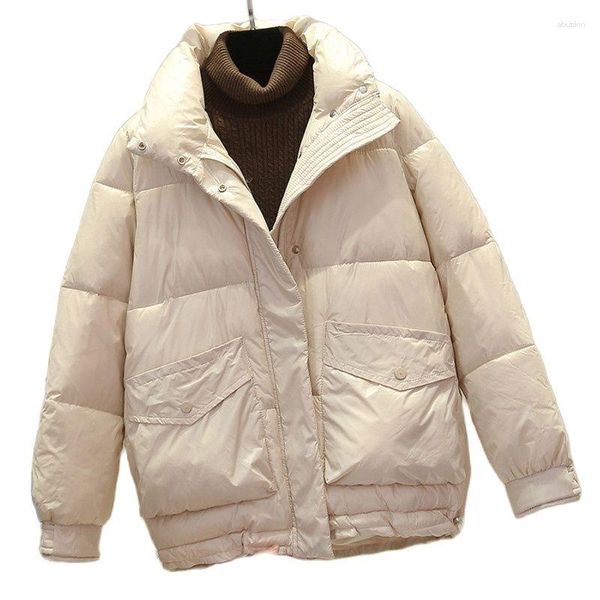 Kadınlar Down Kış Yastıklı Ceket Moda Giysileri Sonbahar Katlar Gevşek Kızlar Sıcak Stand-Up yaka Parkas Paltas D754