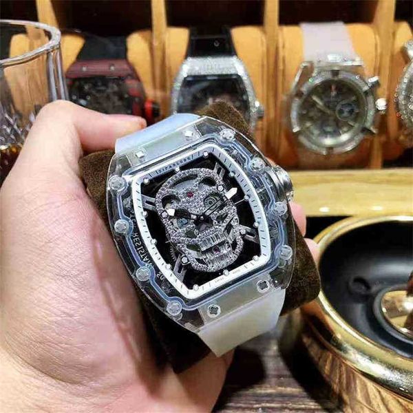 RM05201 Superclone Active Tourbillon Mens Watch Personality Fashion Fantastico trasparente RM52 Sport Sport impermeabile Scavo out quadrato Skull Skull Mechanical 7 O69S