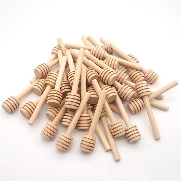 8cm Honey Dipper Sticks Mini madeira de madeira mel Dippers de mel de 3 polegadas de 3 polegadas de jantar portátil Belo presente para amigos da família e colegas