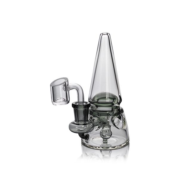 Waxmaid 5.71 inç mantar mini dab teçhizat beher cam bong su borusu 4 yuvarlak yarık difüzyon nargile ile 14mm kuvars yağ kase ABD deposu perakende sipariş ücretsiz gönderim