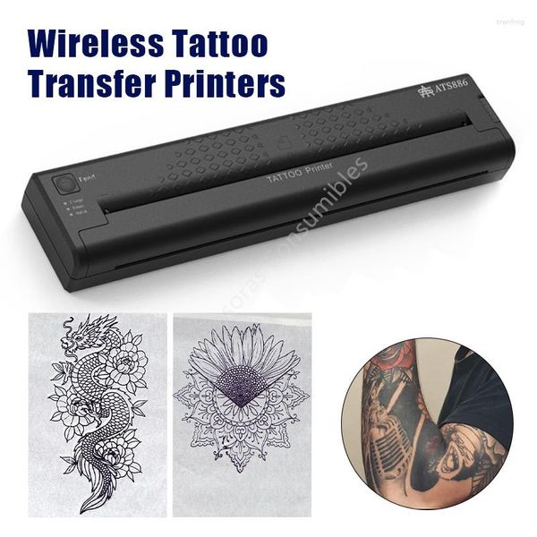 PCS Tattoo Transfer Paper Portable Stampter Machine ATS886 APP FRATUITA Disegno A4 Stampanti a stencil termico