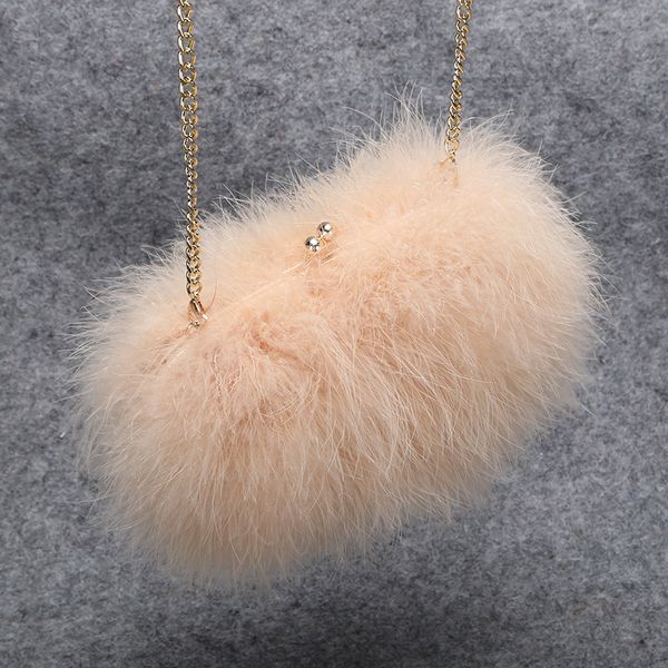 Borse per la vita Accessorizzare il vero struzzo della piuma Bag di matrimonio Occasione Fluffy Fur Cross Body Women B17 230821