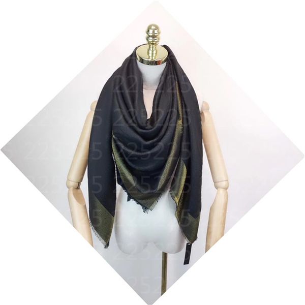 Модный шарф женщин четыре сезона осень зимняя тонкая длинная шелковая шерсть 140 140 см Шаул Классический Золотая Трена Дизайнер Писье Luxury Gift306i