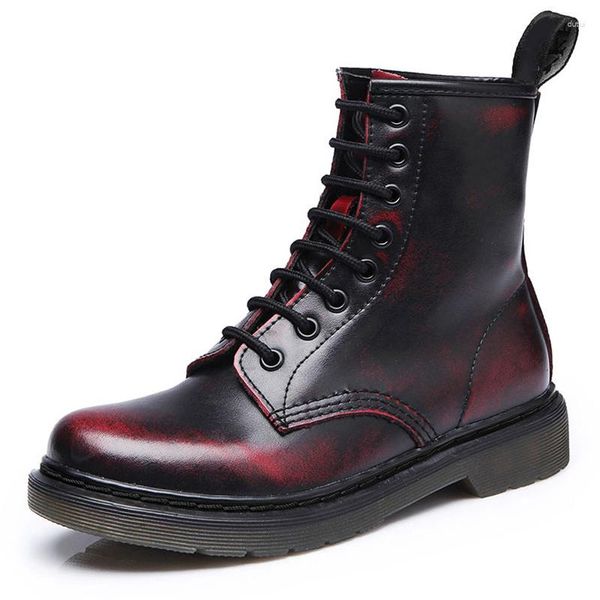 Stiefel Womens Knöchelplattform Schuhe Paare Herbst/Winter High-Top-Schnür-Motorrad-Motorrad-MENSCHLICHE PLISE Size 35-44