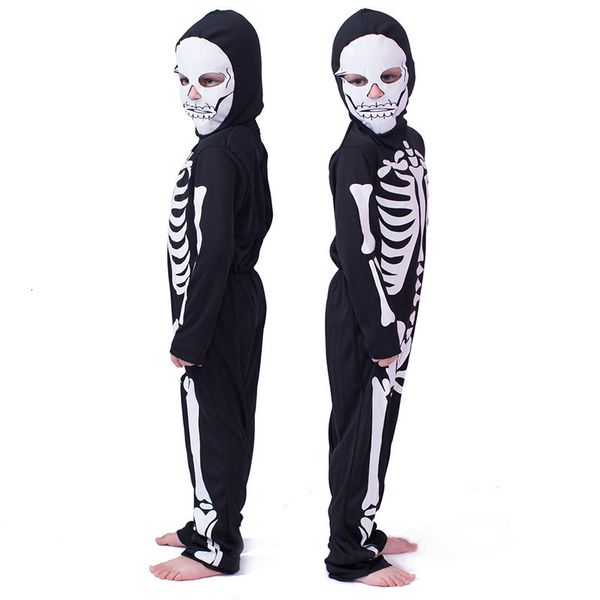 Vestidos de meninas Halloween crianças fantasias porque trajes de mascaras para homens e mulheres Esqueleto de Esqueleto de Roupas de Terror Trajes 230821