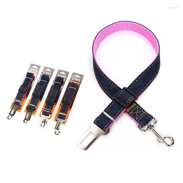 Colarinhos de cachorro estilos macios ajustáveis, cinta de viagem de carro de pet strap staw sating cheira a corda com fivela de cinto de cinto de segurança clipe