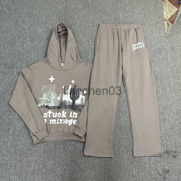 Herren Traursuits 2023aw Broken Planet Market Vintage Foam Printing Herren Frauen Hoodie Casual Hosen Modeanzug übergroß