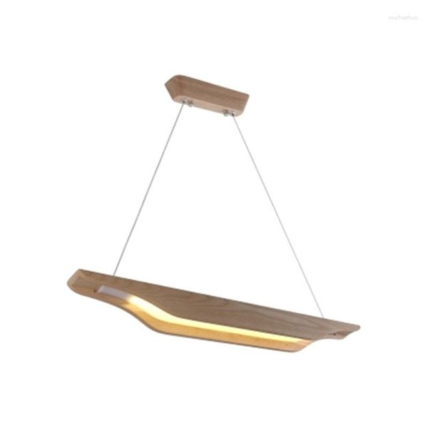 Lampade a sospensione Long Office Chandelier Personalità creativa Nordic Lampada Rettangolare Post-Modern Studio Simple Stend Wood