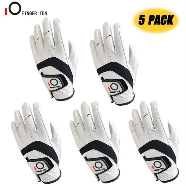 5 PCs Premium Cabretta Ledergolfhandschuhe Männer