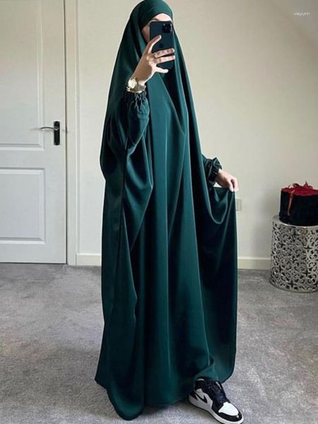 Ethnische Kleidung Ramadan Eid Kapuze Abaya Frauen Gebetskleidungsstück Muslim Hijab Jilbab Lose Kleider Set Abayas Dubai Türkei Islamische Kleidung Kaftan