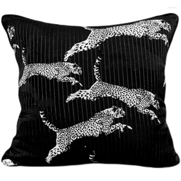 Подушка подушки гепарда ретро леопардовый корпус черная полоса декоративное покрытие для дивана 45x45