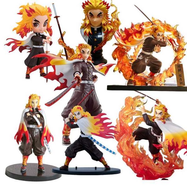 Action Figures giocattolo Demon Slayer Rengoku Anime Action Figures Figurine fai da te I bambini raccolgono ornamenti Giocattoli per bambole Regalo