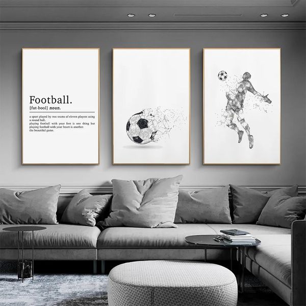 Fußballmann Leinwand Malmale minimalistisch abstrakt
