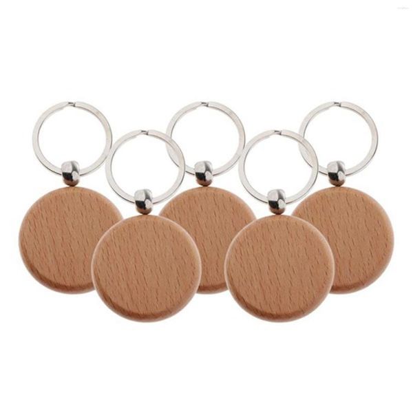 Ganci da 20 pezzi per portachiavi in ​​legno in legno in legno tastie di incisione rotonda per portachiavi in ​​legno fai -da -te possono incidere i regali