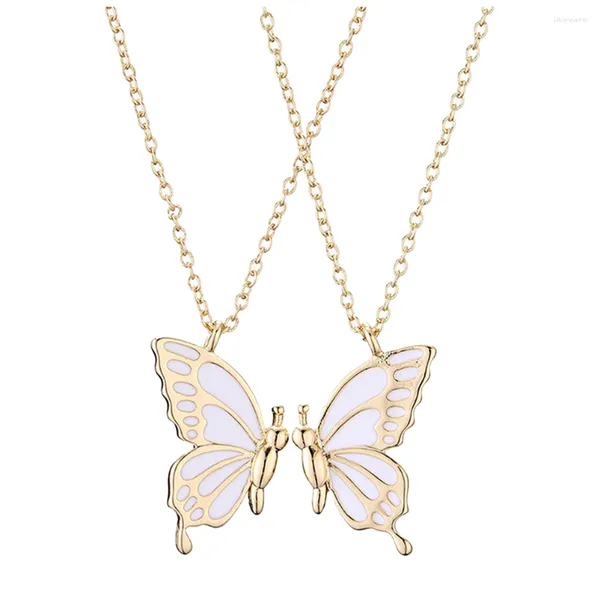 Colares pendentes 1 par de borboletas amizade amizade de pescoço jóias de garotas
