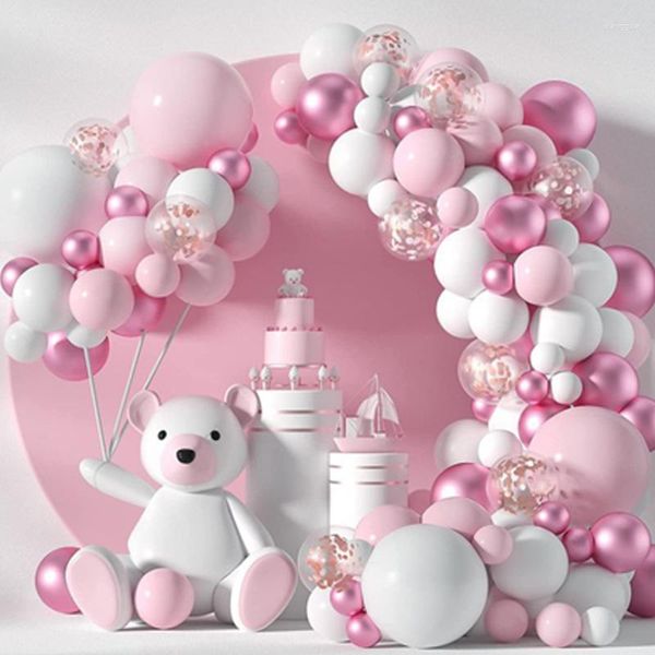 Party -Dekoration 97/107/113PCS Makkaron Latex Ballon Geburtstagdekor Pastel Pink White Ballon Hochzeit Helium Babyparty